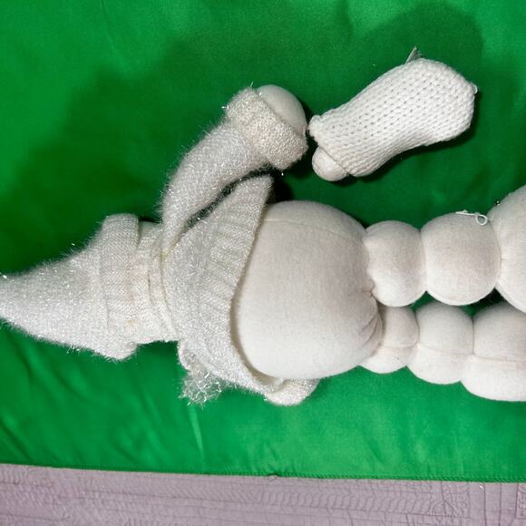 Snowman Plush Christmas Figure Weighted Feet Standing - Picture 7 of 9